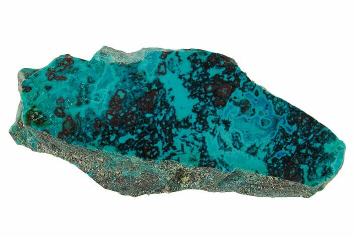 Vibrant Chrysocolla and Shattuckite Slice - Mexico #383749